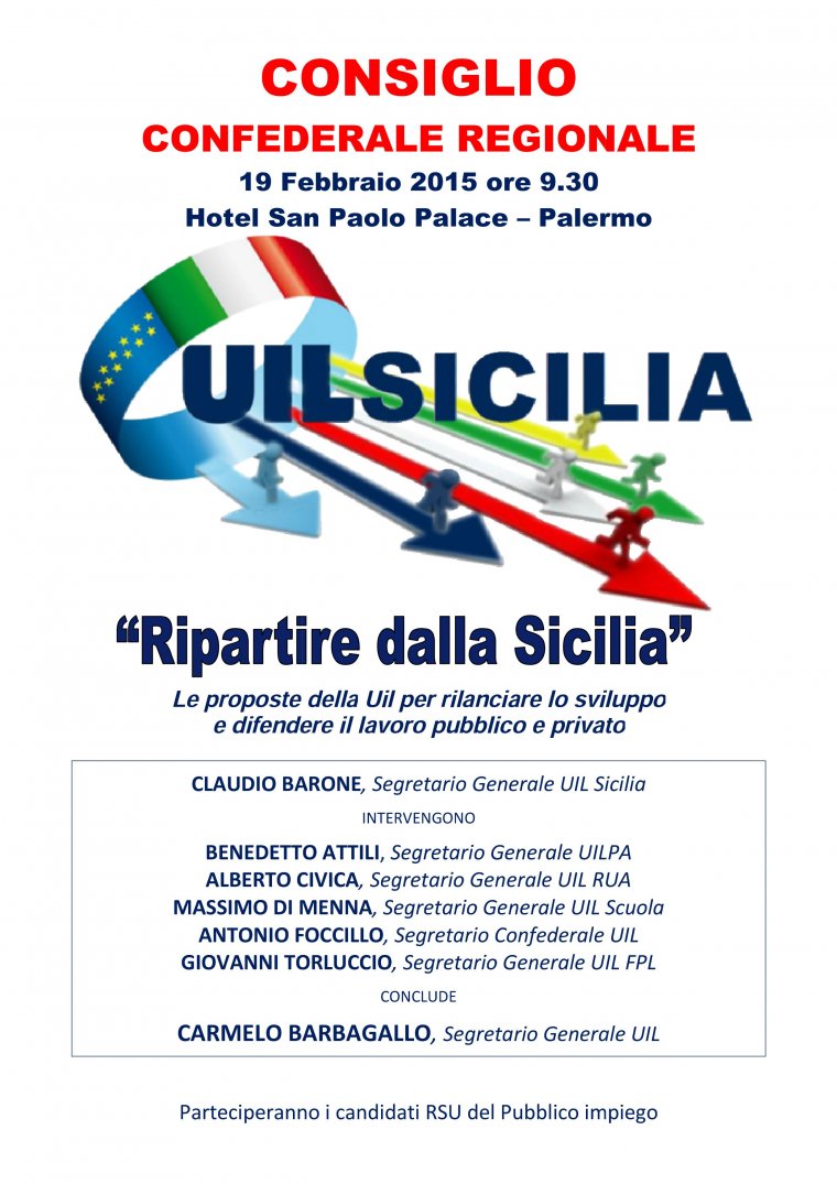 BARBAGALLO A PALERMO AL CONSIGLIO CONFEDERALE REGIONALE UIL SICILIA