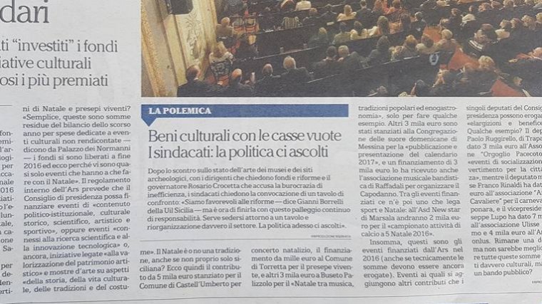 La Repubblica su custodi e Beni culturali