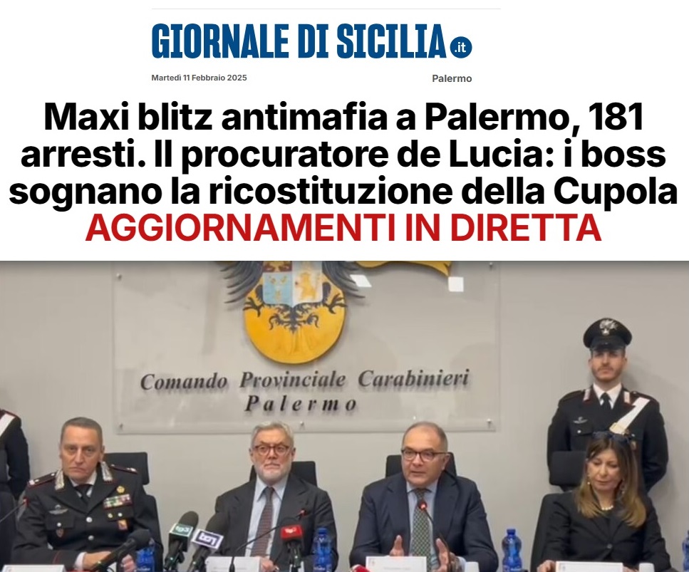 Operazione antimafia a Palermo